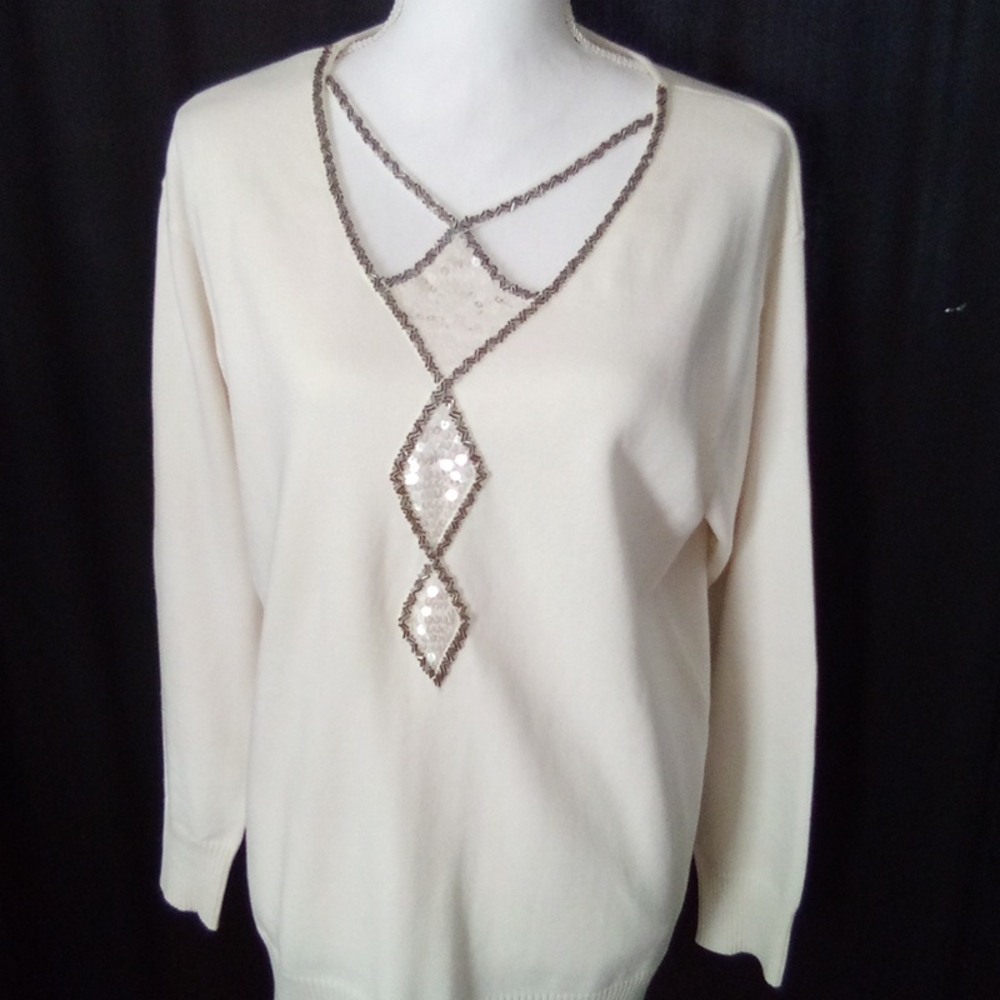 Bob Mackie wearable art sweater Size M